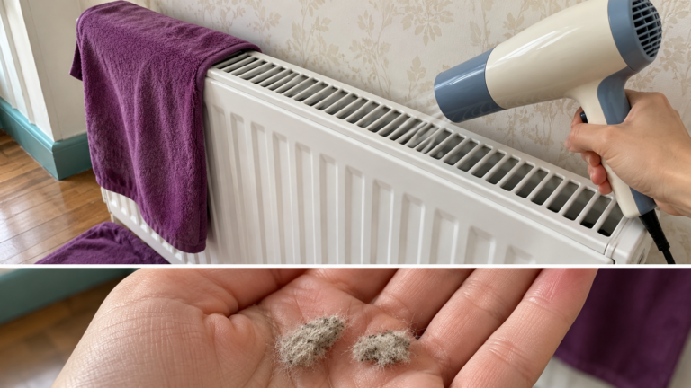 Termosifone impolverato: scopri la coppia panno e asciugacapelli